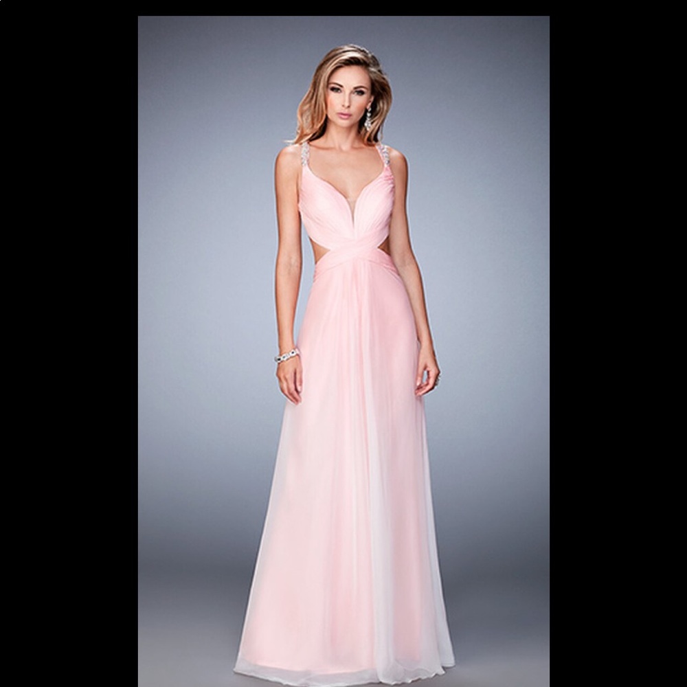 La Femme Pink Ombre Prom Dress